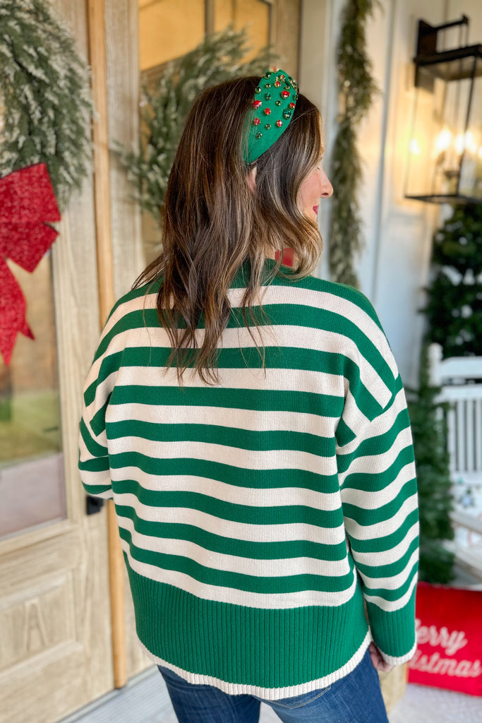 Beckett Striped Oversized Round Neck Ribbed Detail Sweater - Be You Boutique
