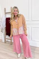 Caris Mineral Washed Upside Down Terry Knit Wide Leg Palazzo Pants - Be You Boutique