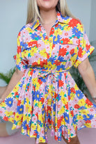 Holly Floral Fields Tie Waist Dress - Be You Boutique
