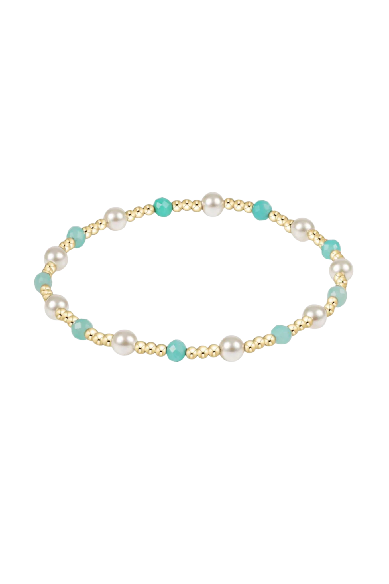 Enewton Amazonite and pearl sincerity bracelet with 4mm beads, featuring a delicate, elegant jewelry design.
