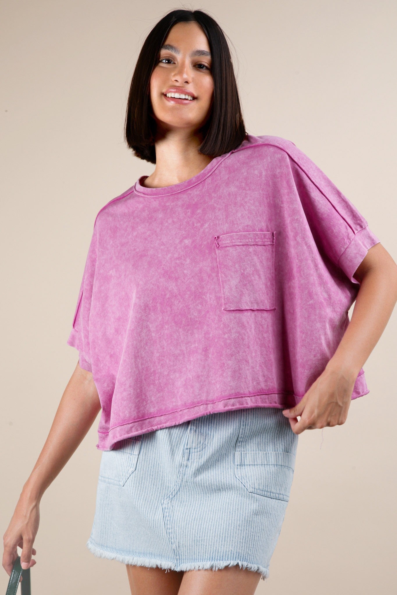 Jalyn Oversized Washed Crop Comfy Knit Top - Be You Boutique