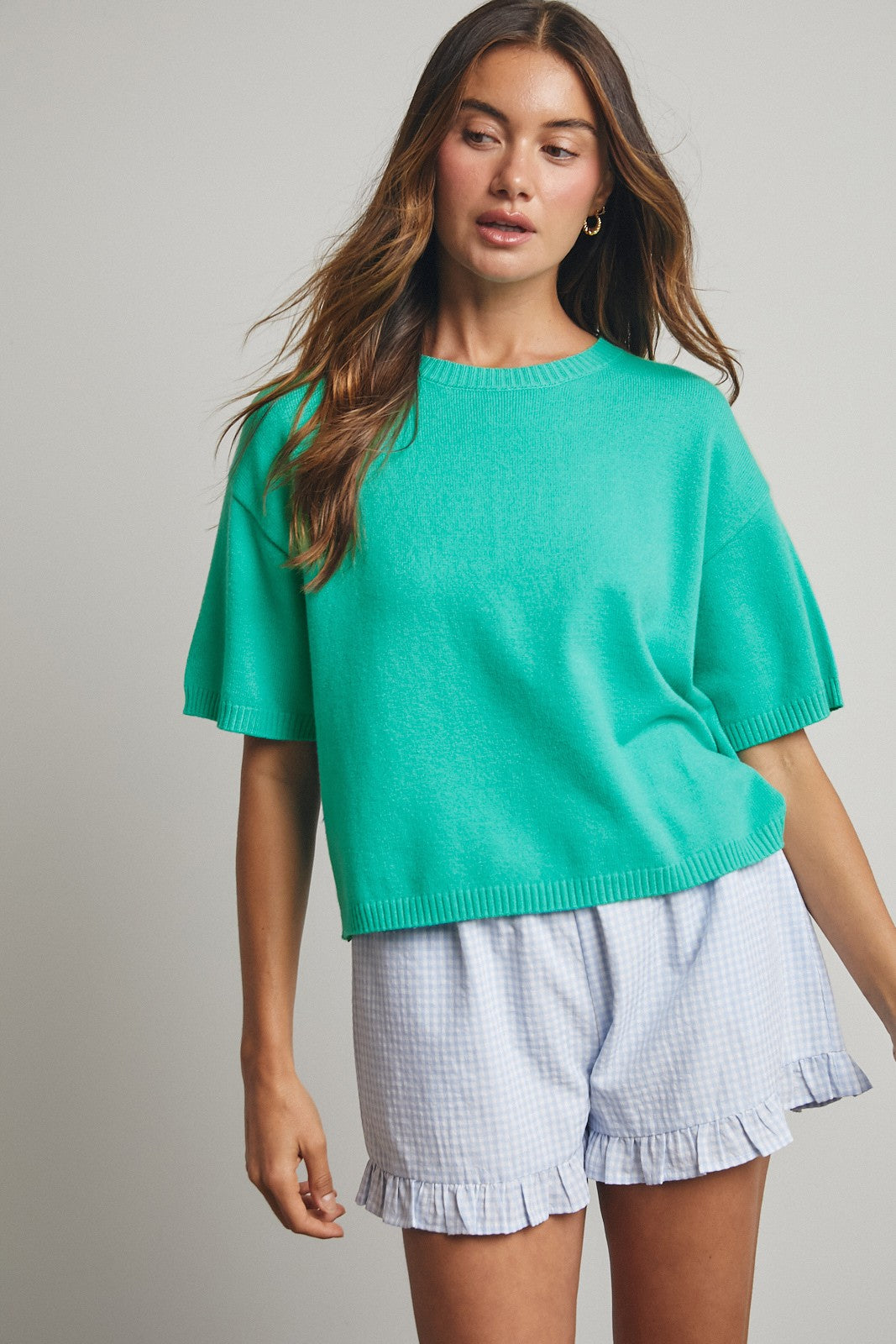 Susan Short Sleeve Sweater Top - Be You Boutique