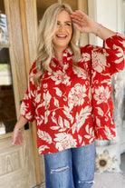 Gentry Printed Mirabelle Satin Long Sleeve Blouse [S-3X] - Be You Boutique