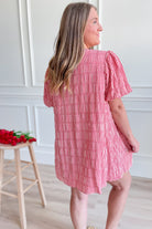 Carlie Plaid Printed Puff Sleeve Dress - Be You Boutique