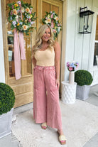 Bradley Mineral Washed Terry Knit Wide Leg Pants - Be You Boutique