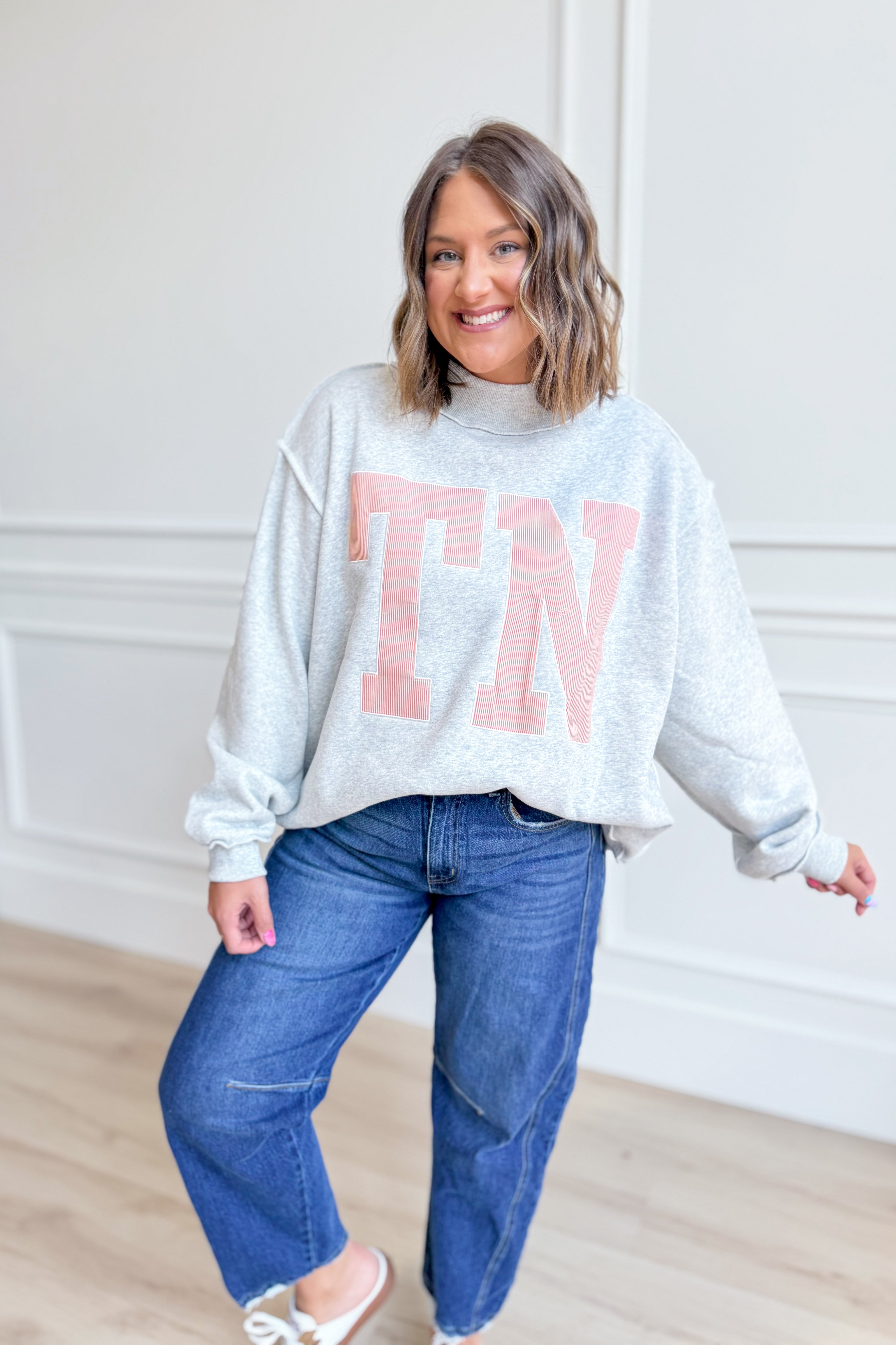 BUCKET LIST TN Mock Embroidered Sweatshirt from 137 Graphic Sweatshirts collection, featuring embroidered design on casual sweatshirt.