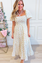 Landry Floral Smocked Midi Dress - Be You Boutique