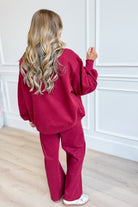 Crimson mock neck sweatshirt from BUCKET LIST's 137 Graphic Sweatshirts collection, featuring a relaxed fit and soft fabric.