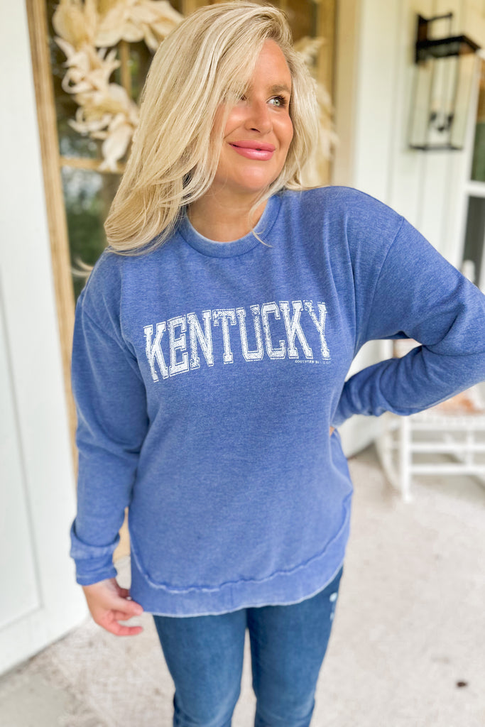 Kentucky Royal Scoop Fleece Heather Long Sleeve Sweatshirt Top - Be You Boutique