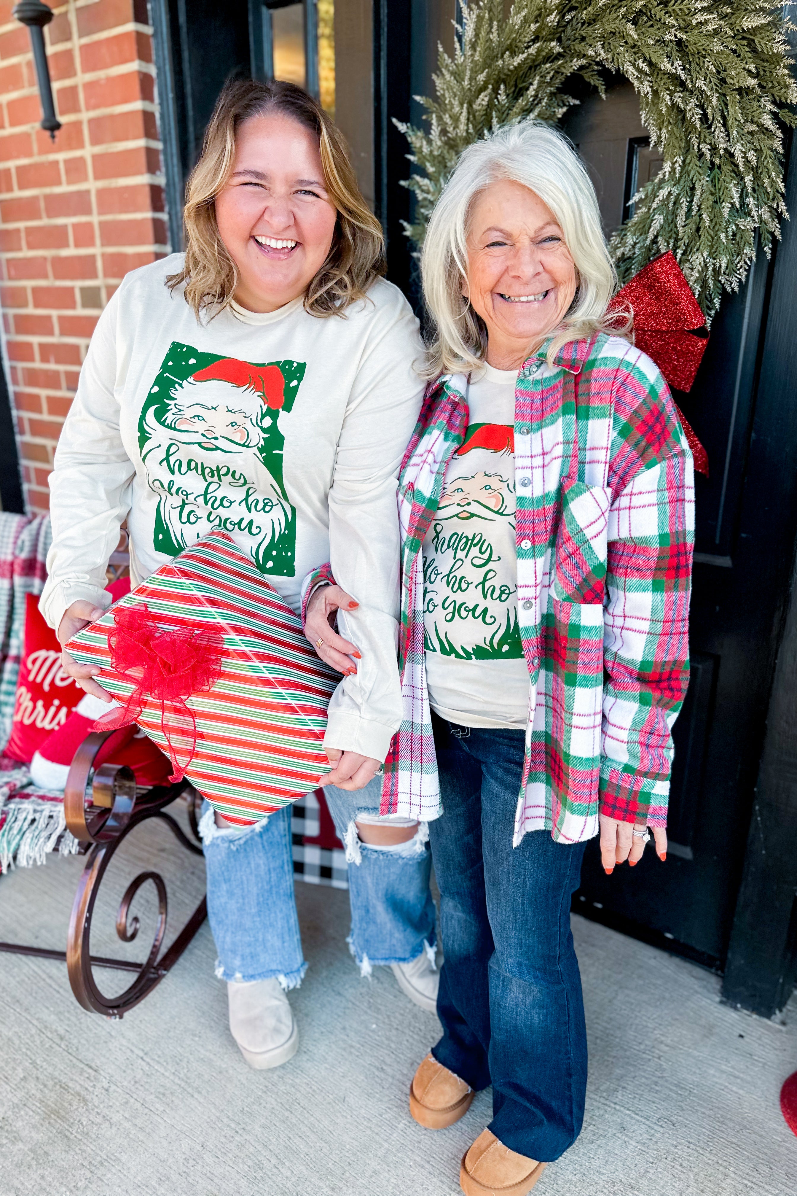 Happy Ho Ho Ho Long Sleeve Unisex Graphic Tee - Be You Boutique
