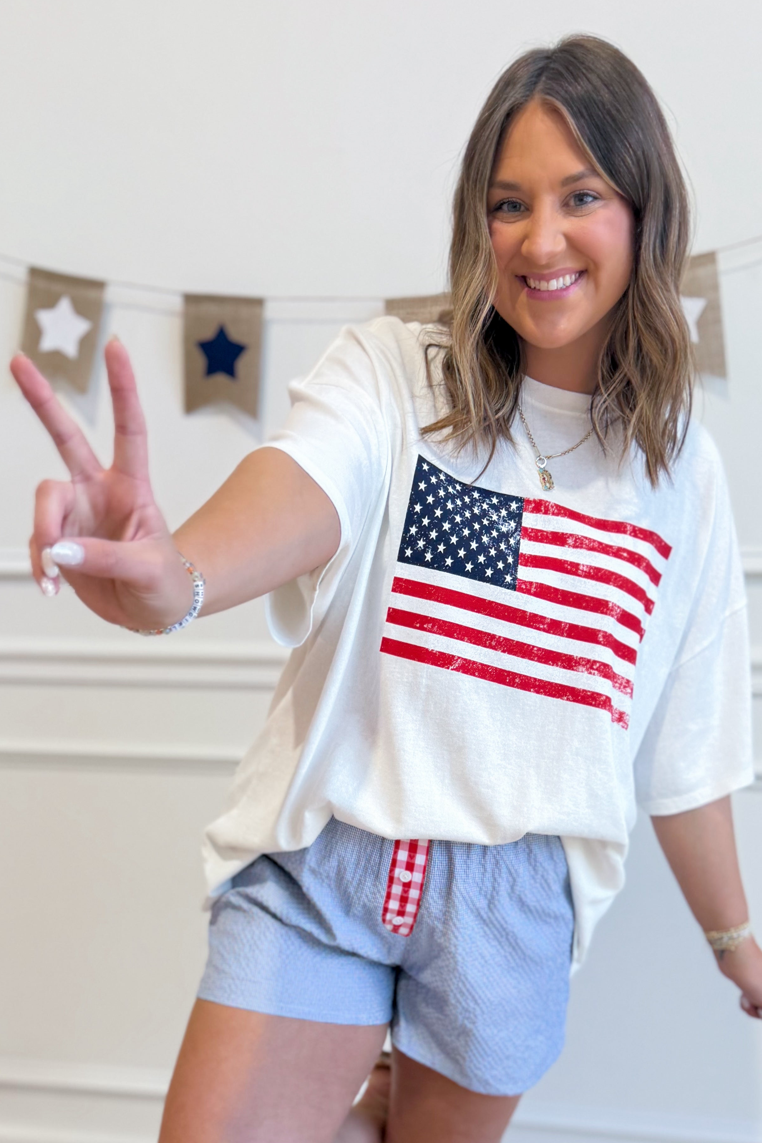 Alexander American Flag T-Shirt from HYFVE, 117 Graphic Tees collection, featuring a bold American flag design on a casual tee.