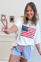 Alexander American Flag T-Shirt from HYFVE, 117 Graphic Tees collection, featuring a bold American flag design on a casual tee.