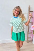 Casual Sunday striped relaxed top by THINGS BETWEEN, featuring a comfortable fit and stylish horizontal stripe pattern.