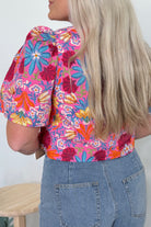 Isabella Floral Print Tie Front Top - Be You Boutique