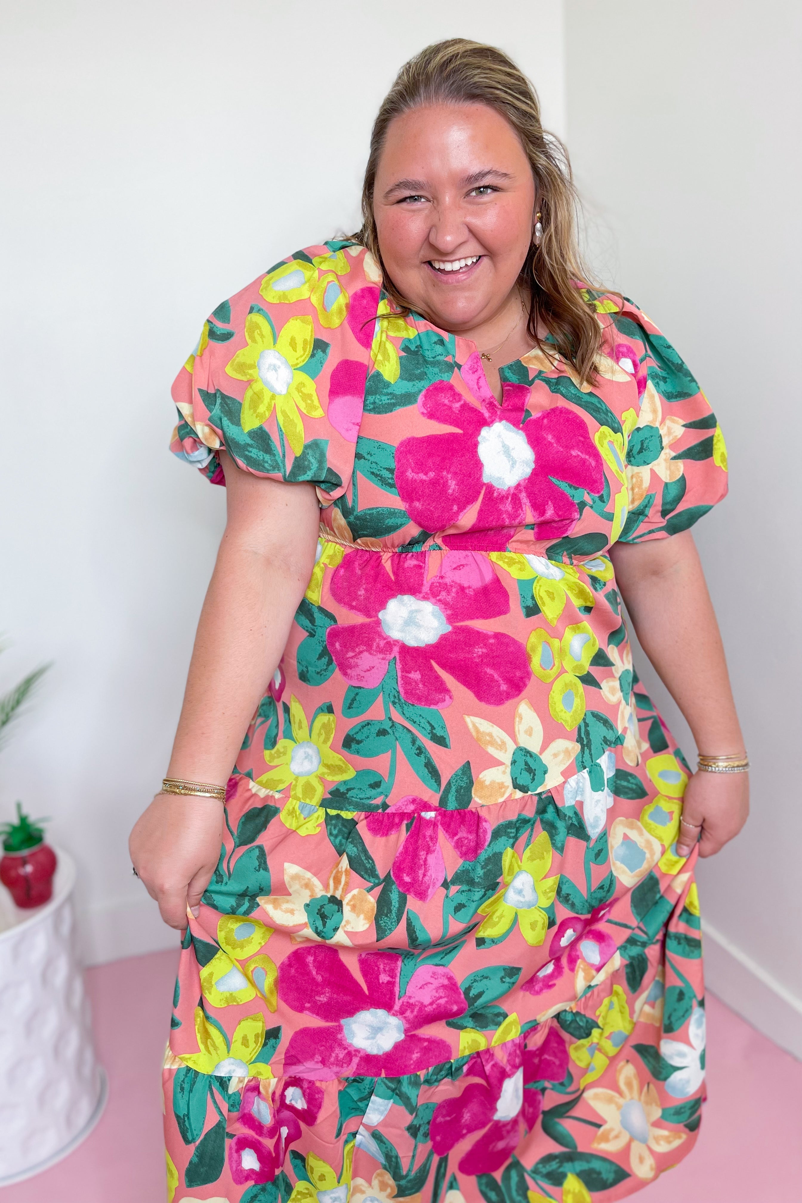 Candace Floral Print Midi Dress - Be You Boutique