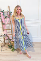 Kinlee Pinstriped Midi Dress - Be You Boutique