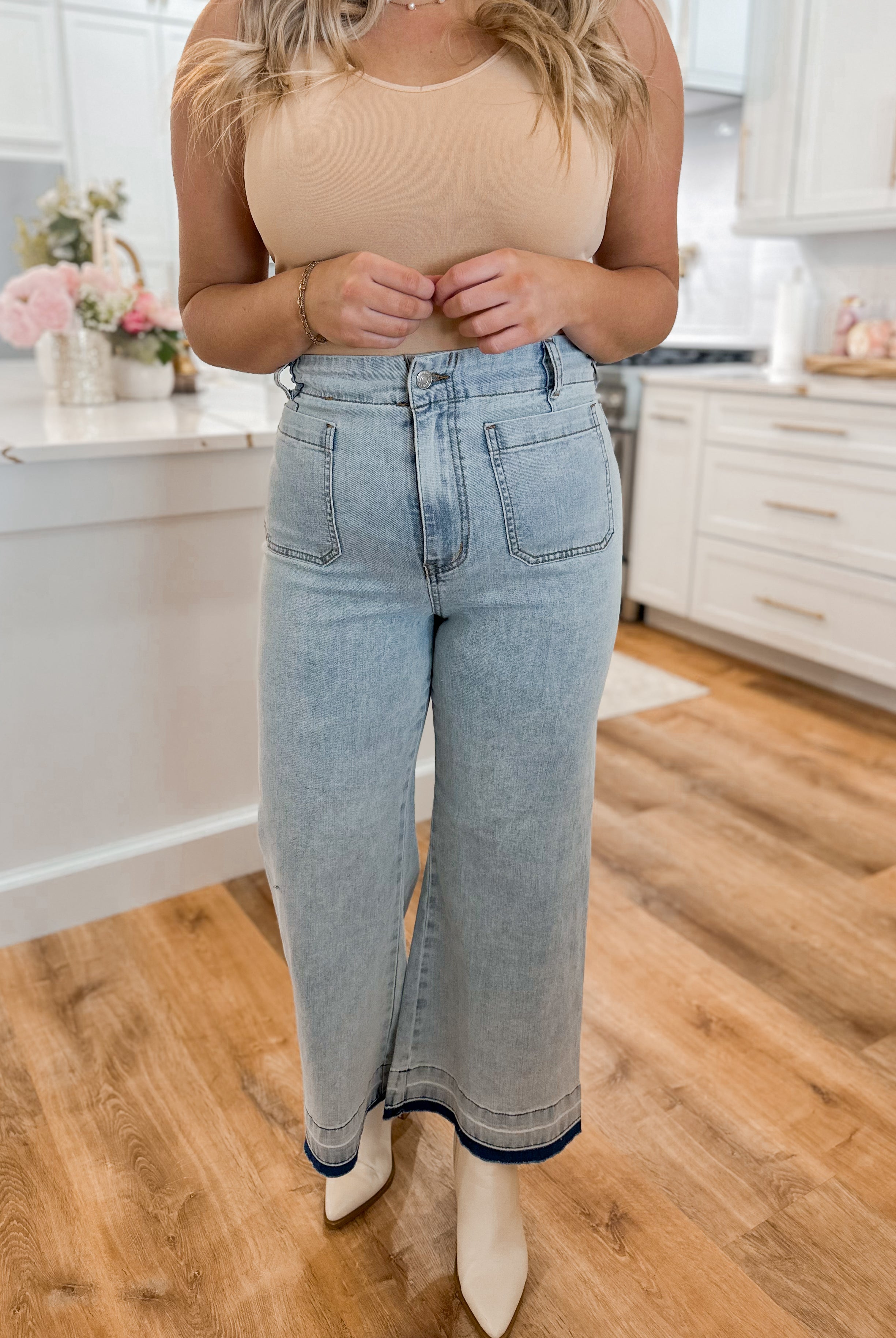 Blake Mineral Washed Denim Cropped Pant Bottoms - Be You Boutique