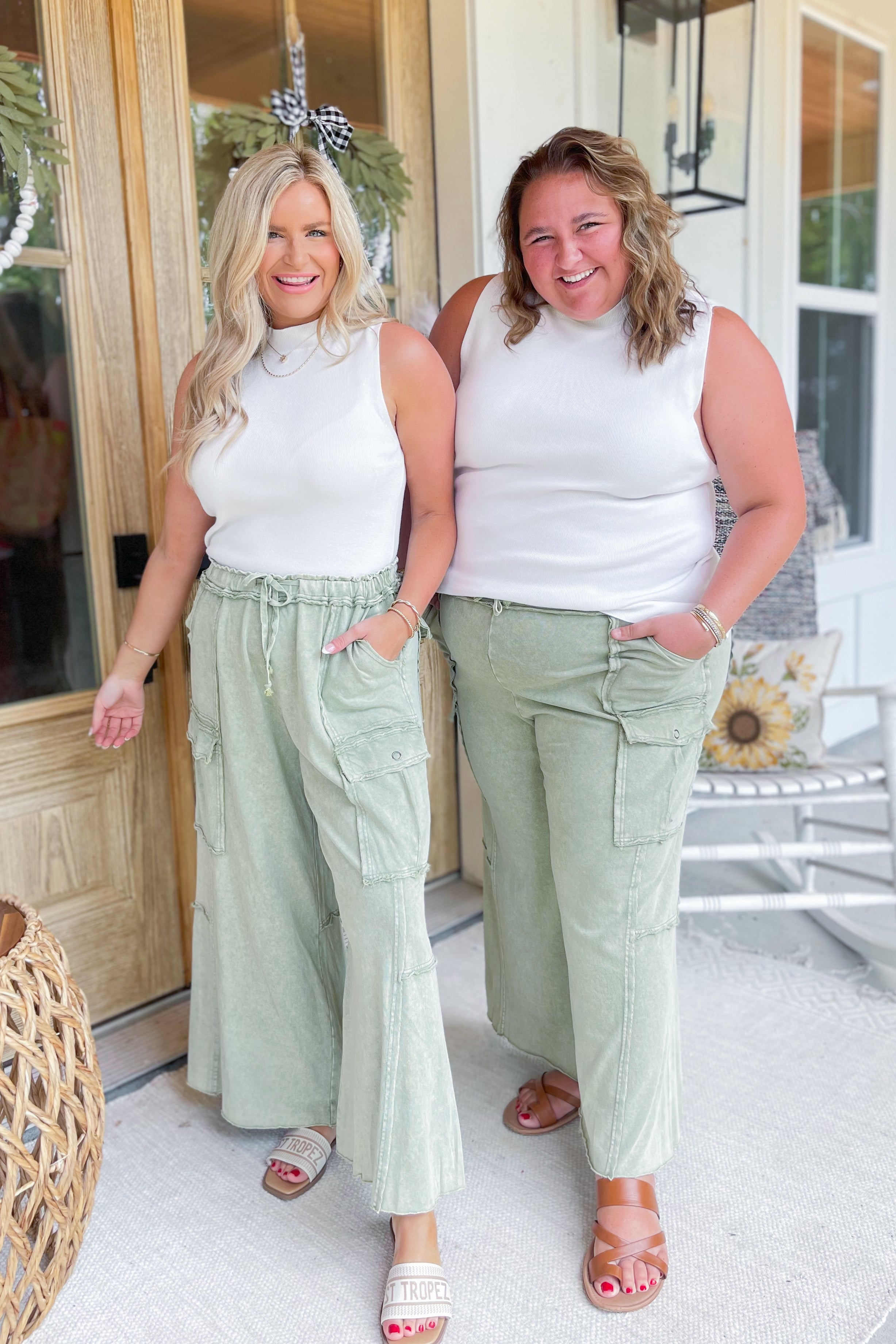 Mateo Mineral Washed Wide Leg Cargo Pants - Be You Boutique