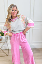 Caris Mineral Washed Upside Down Terry Knit Wide Leg Palazzo Pants - Be You Boutique