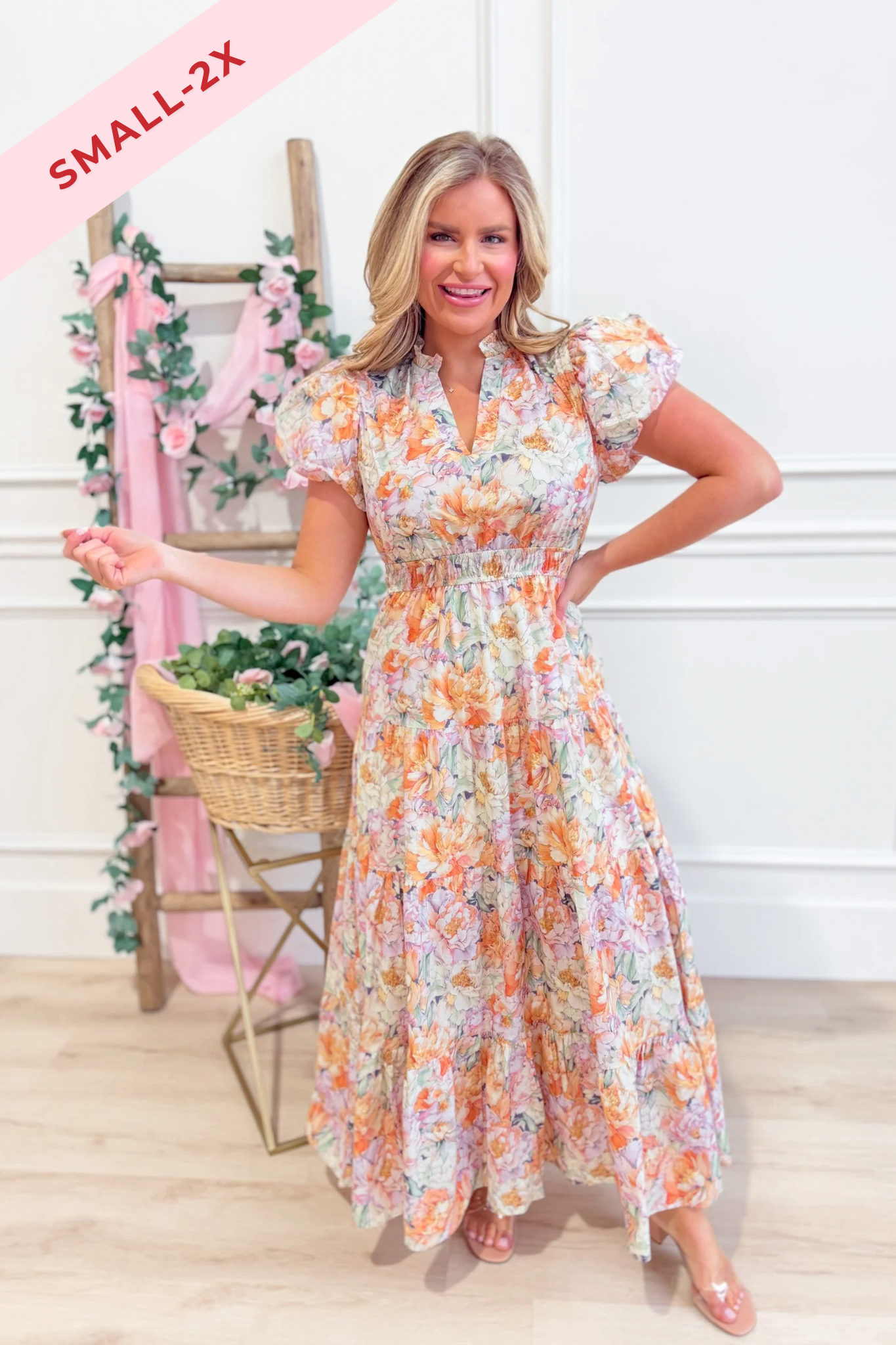 Phoebe Floral Puff Sleeve Dress - Be You Boutique