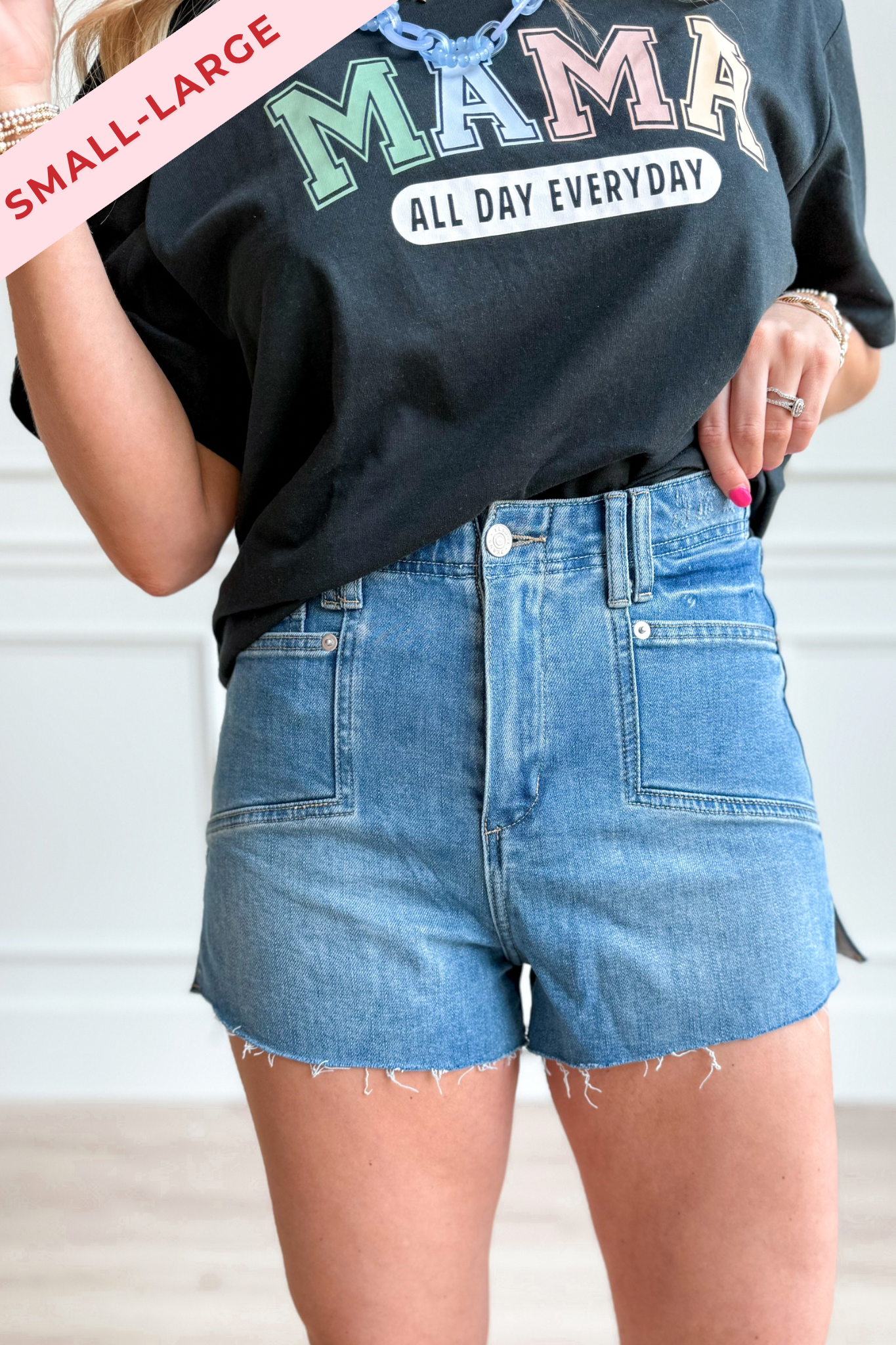 Larissa Square Pocket Denim Short - Be You Boutique