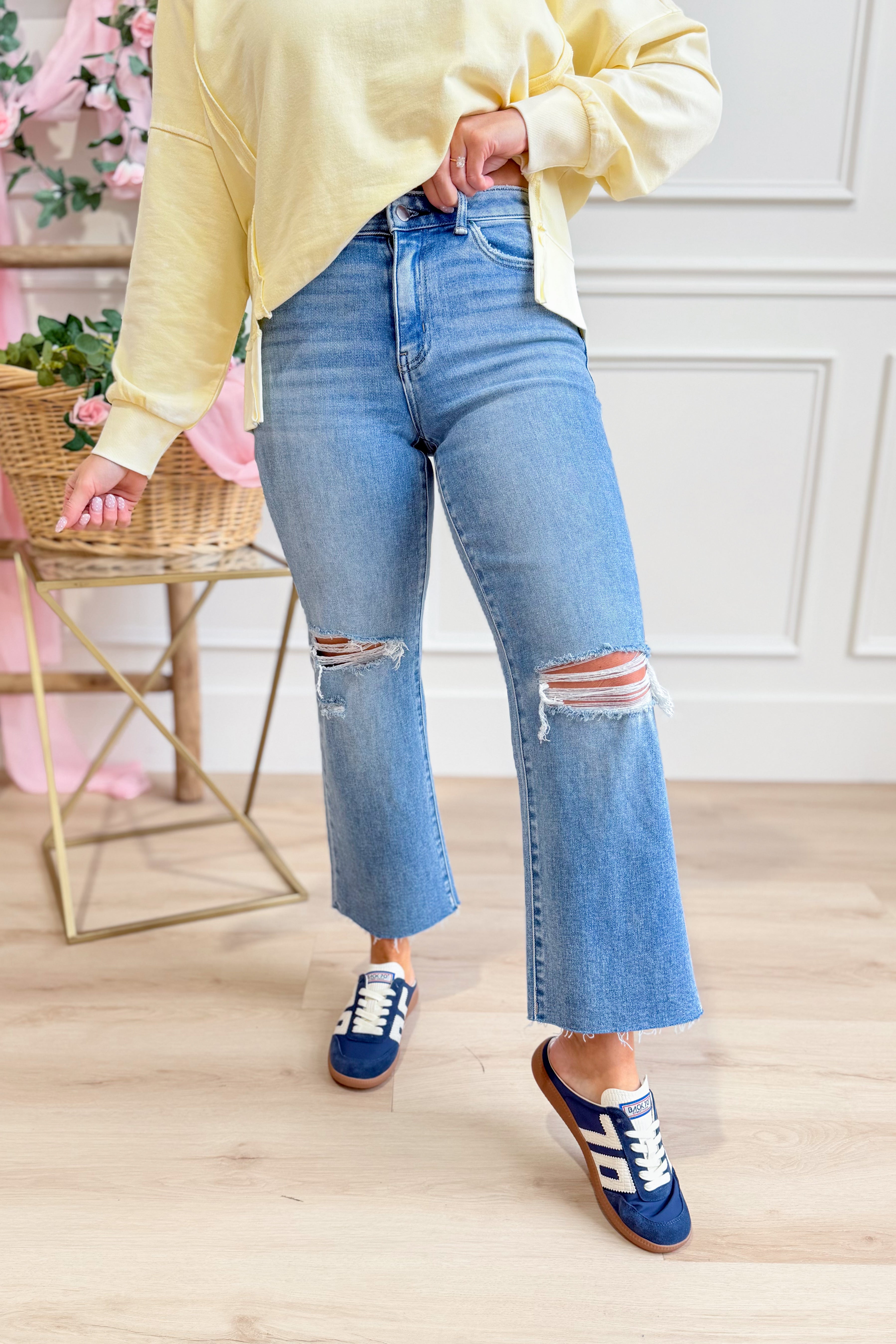 Vervet Ryan High Rise Slim Wide Jeans - Be You Boutique