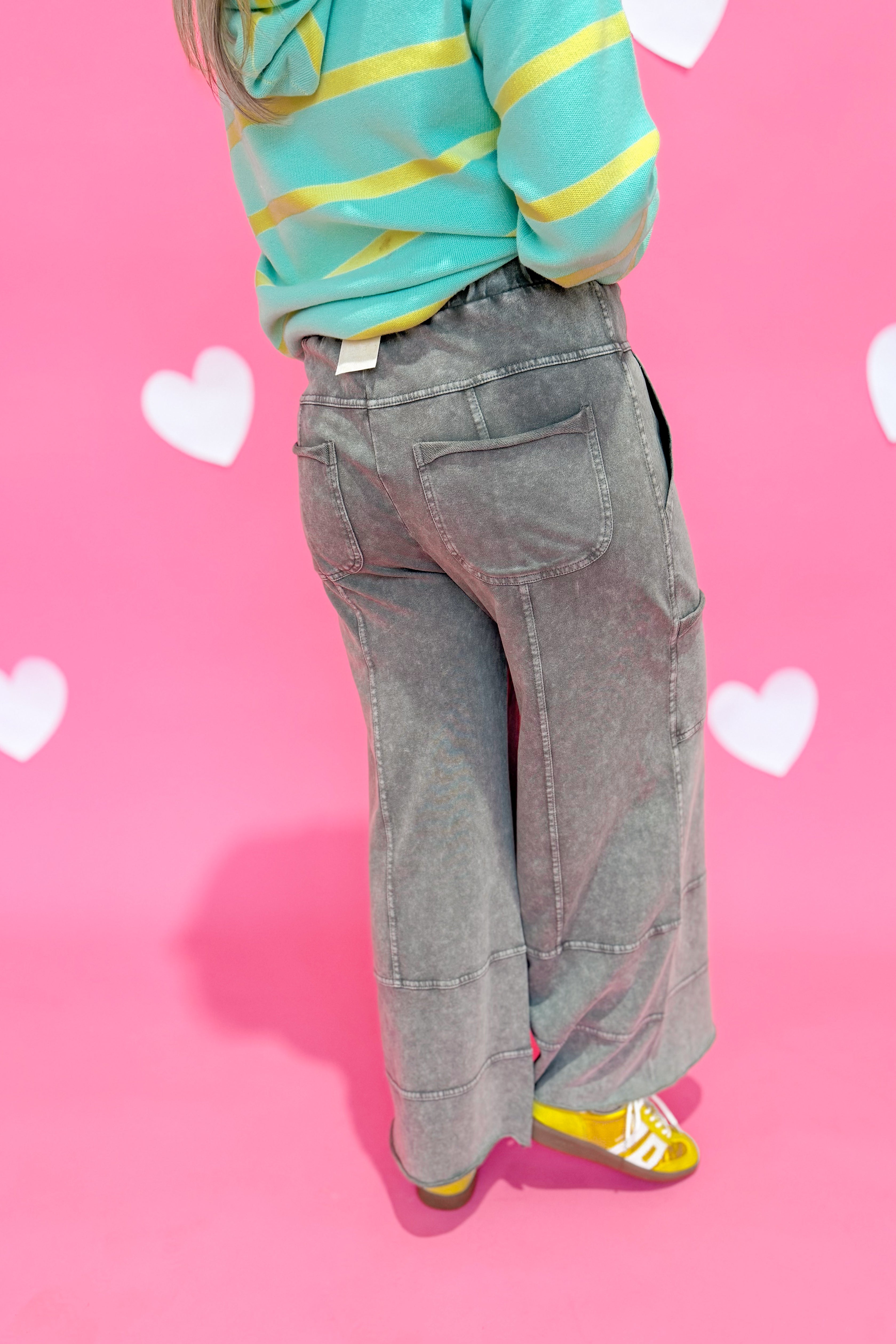 Bradley Mineral Washed Terry Knit Wide Leg Pants [S~3X] - Be You Boutique