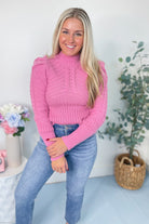 Darrin Mock Neck Puff Shoulder Sweater *FINAL SALE* - Be You Boutique