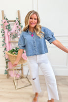 Jennifer Denim Button Down Top - Be You Boutique
