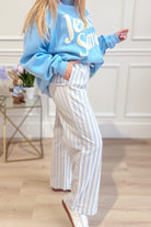 Hannah Striped Straight Leg Pant - Be You Boutique