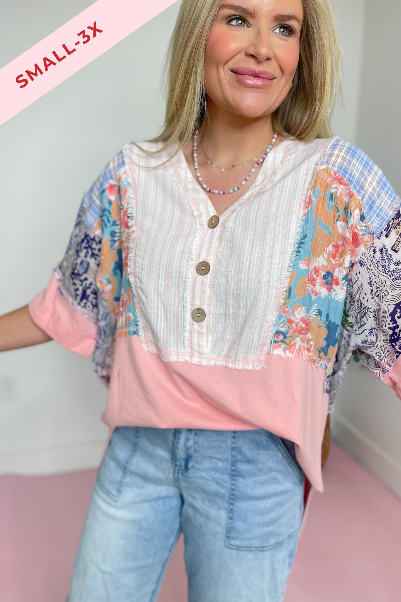 Taylor Patchwork Casual Top - Be You Boutique