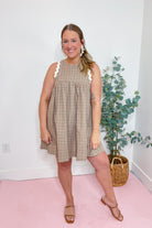 Olivia Plaid Sleeveless Dress - Be You Boutique