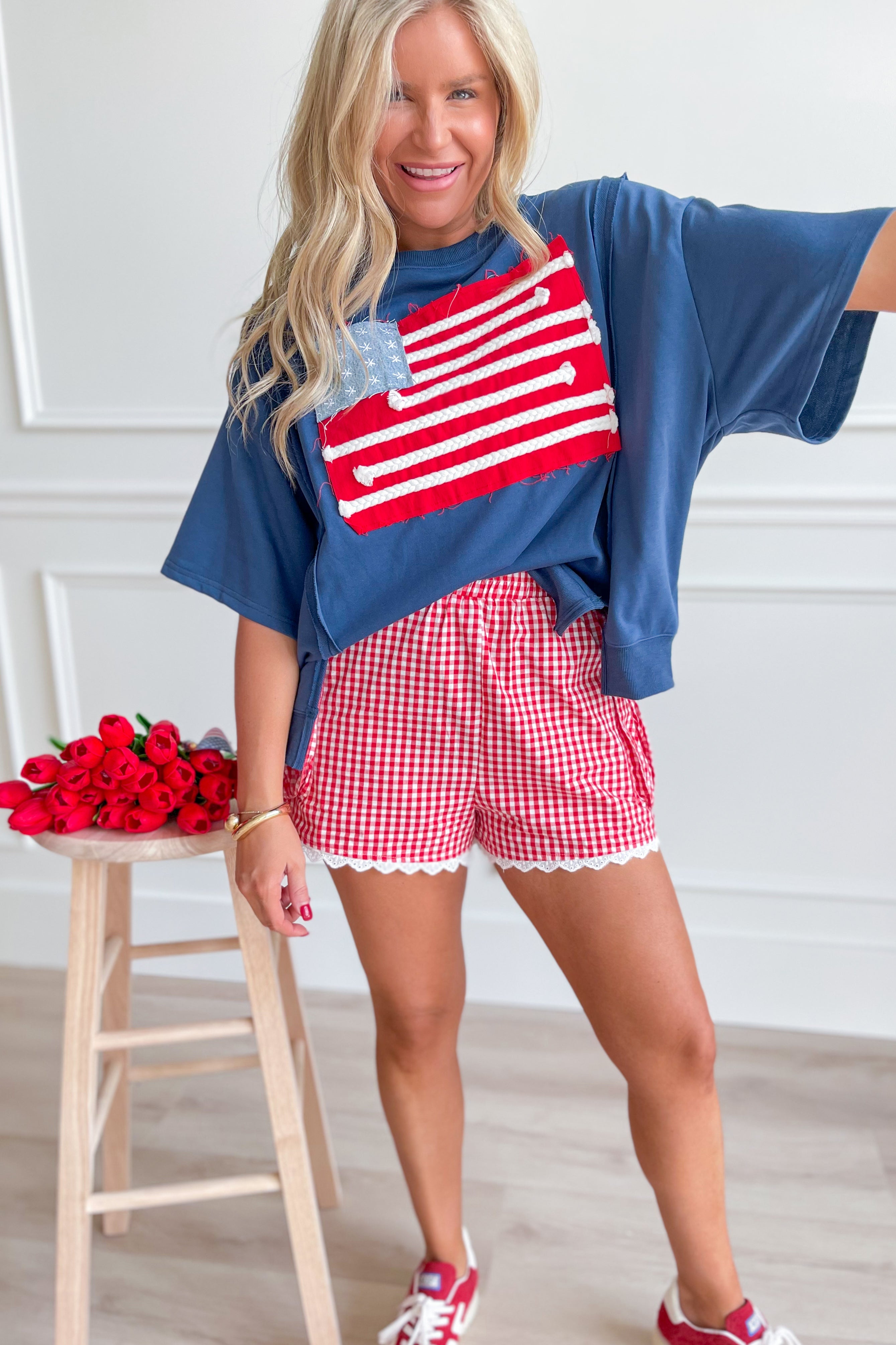 John American Flag Patchwork Top - Be You Boutique