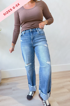 Risen Carter Mid Rise Baggy Wide Leg Jeans [0-3X] - Be You Boutique