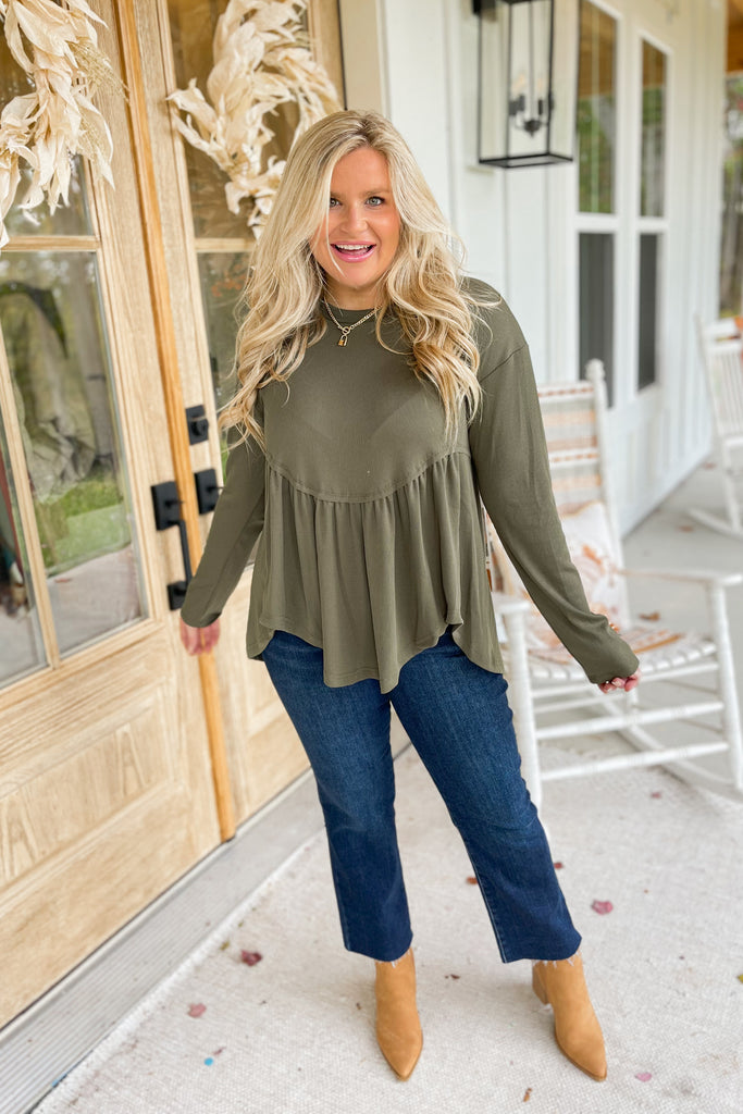 Melly Soft Thermal Layered Babydoll Flare Top - Be You Boutique