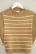 Amber Striped Mock Neck Sleeveless Sweater - Be You Boutique