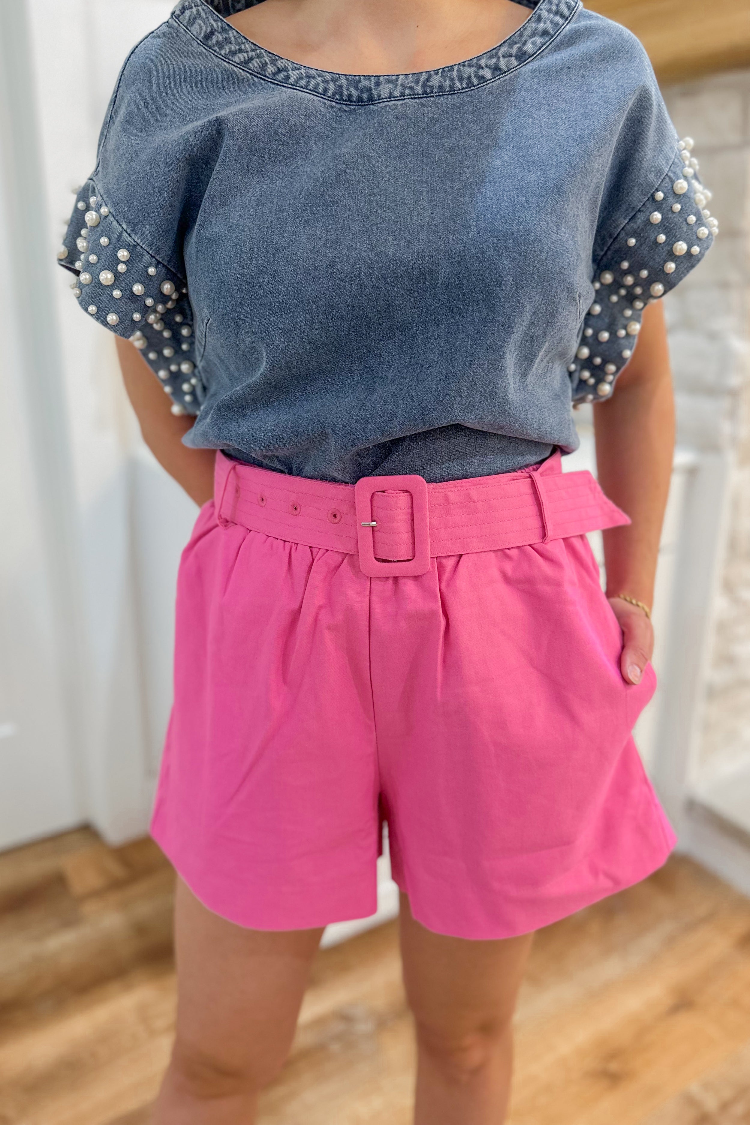 Anna Pull On Belted Shorts with Pockets - Be You Boutique