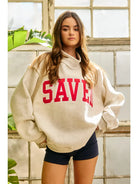 Saved Mock Embroidered Sweatshirt from BUCKET LIST, 137 Graphic Sweatshirt with embroidered design, in a casual, comfortable fit.
