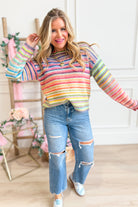 Sophie Multi Striped Round Neck Sweater - Be You Boutique