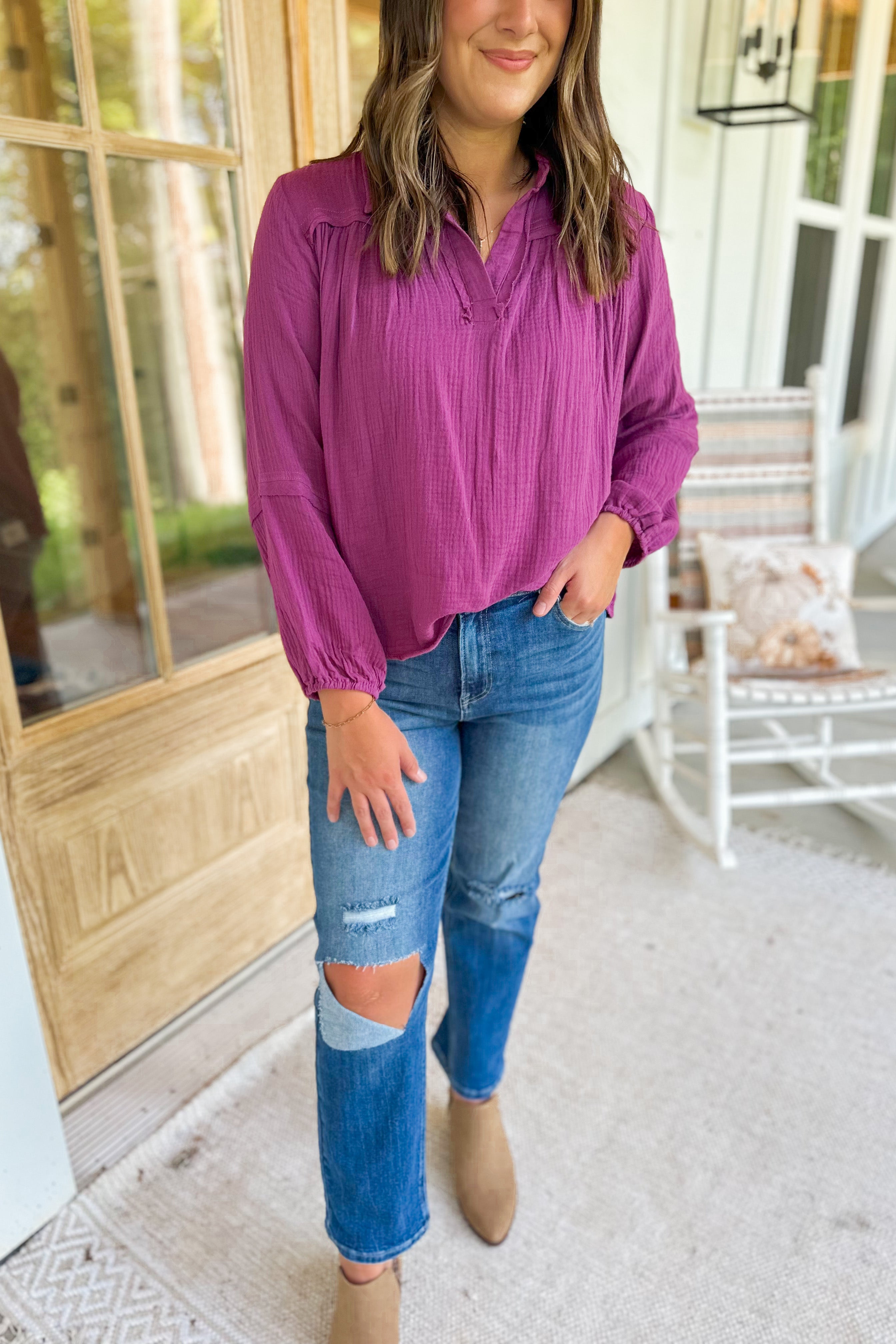 Risen Kendra High Rise Distressed Relaxed Jeans - Be You Boutique