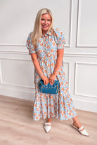 Sylvia Scallop Trim Puff Sleeve Midi Dress - Be You Boutique