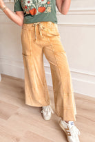 Bradley Mineral Washed Terry Knit Wide Leg Pants [S~3X] - Be You Boutique