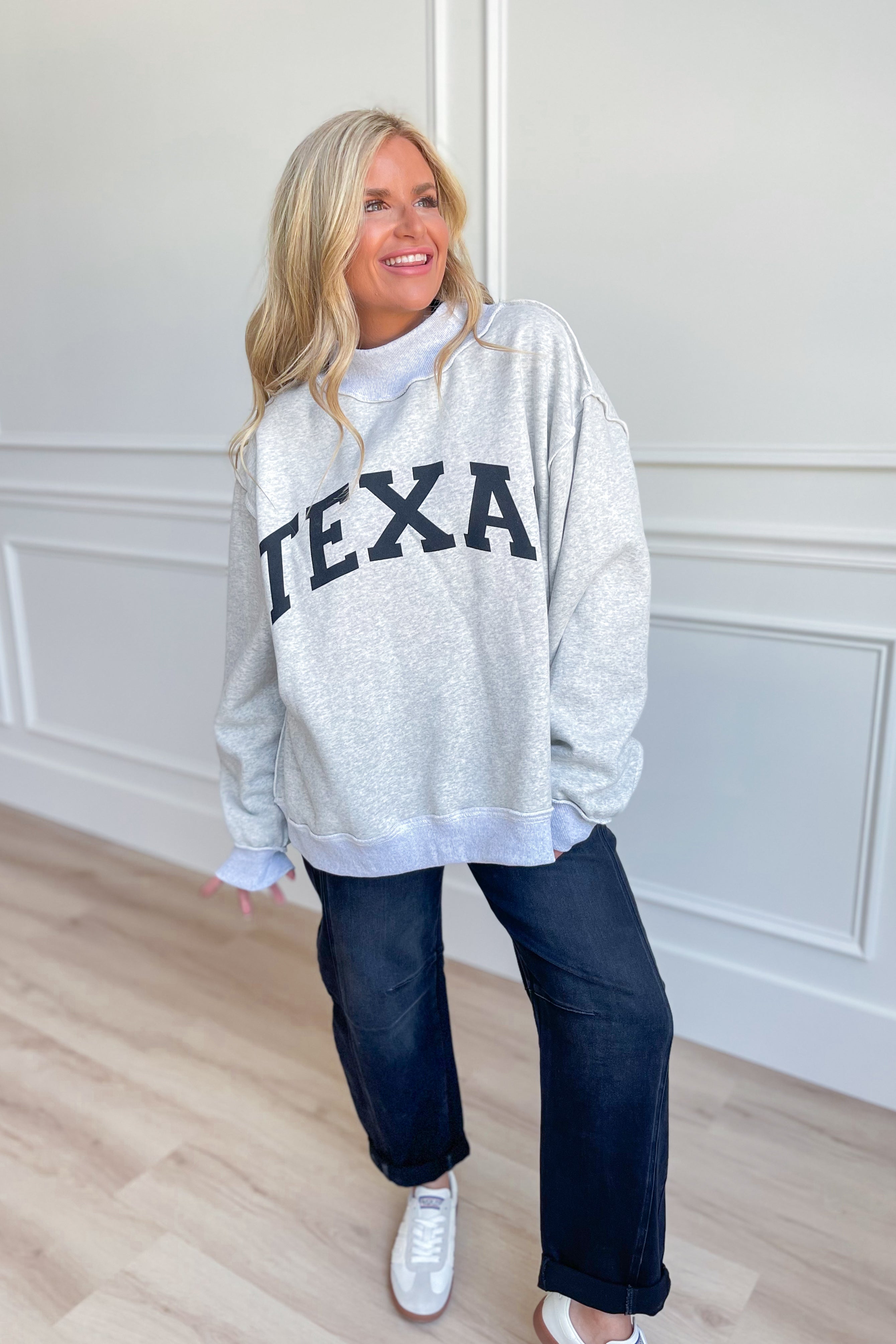 Texas Reversible Mock Neck Sweatshirt - Be You Boutique