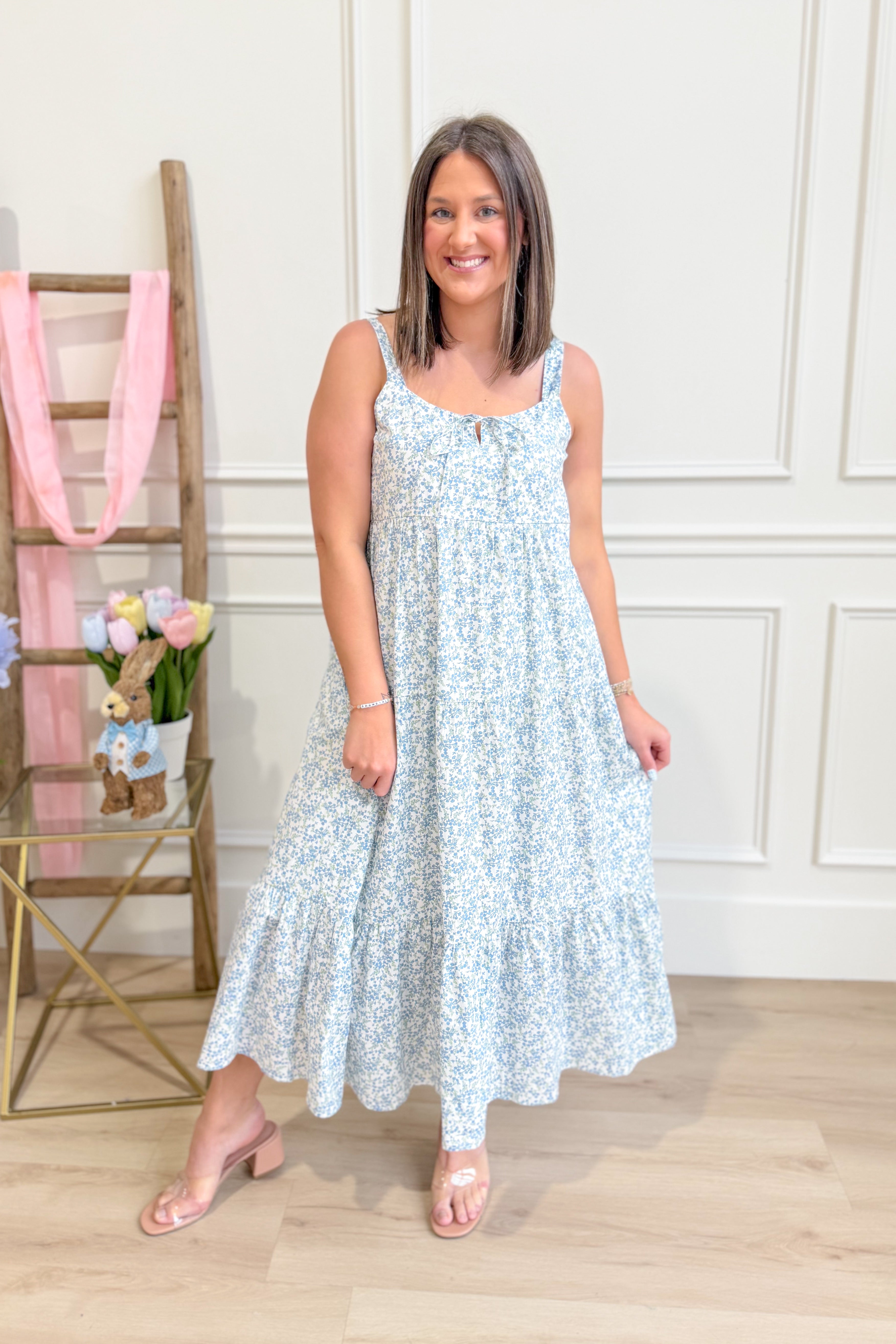 Sasha Floral Tiered Midi Dress - Be You Boutique
