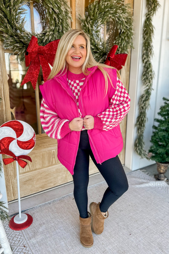 Bryson Quilted Oversized Zip Up Vest With Pockets - Be You Boutique
