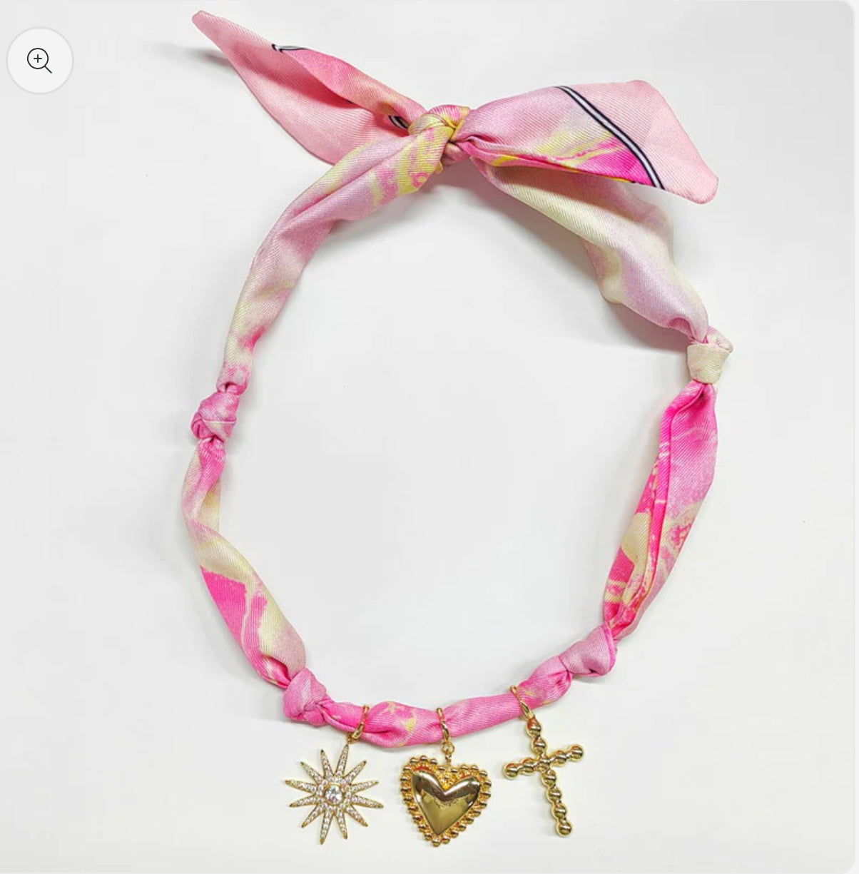 Pink Scarf 1.25" Multi Charm Necklace - Be You Boutique