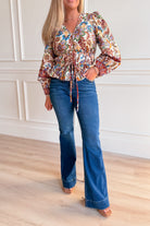 Regal Paisley Print Long Sleeve Top - Be You Boutique