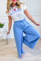 WISHLIST Reese Wide Leg Drawstring Pants in 156 style, featuring a relaxed fit and adjustable waistband, shown in a natural fabric.