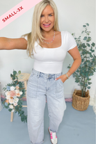 Kennedy Square Neck Short Sleeve Bodysuit - Be You Boutique
