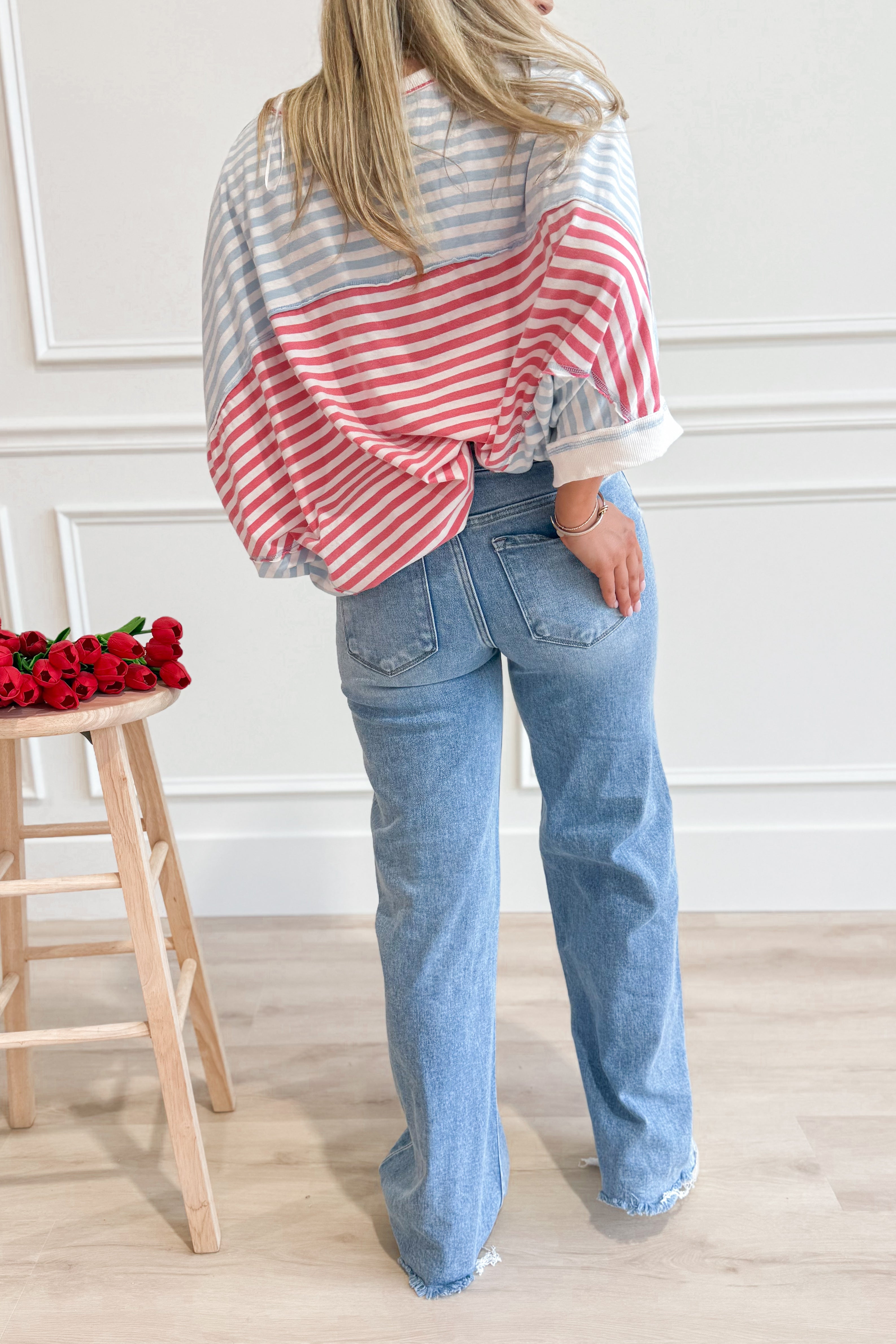 Risen Derrick Mid Rise Tummy Control Wide Leg Jean - Be You Boutique